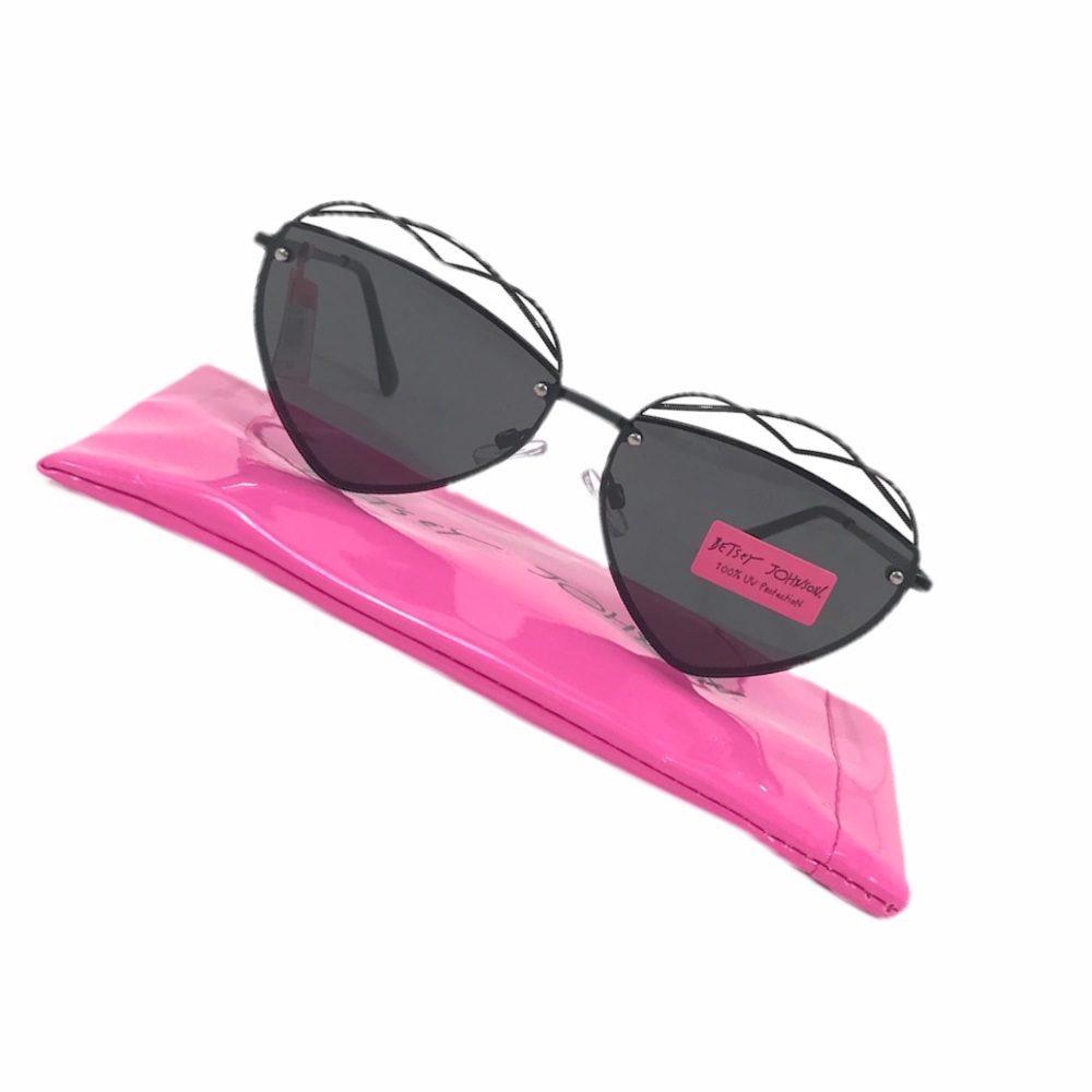Betsey Johnson Heart Shaped Sunglasses, Black